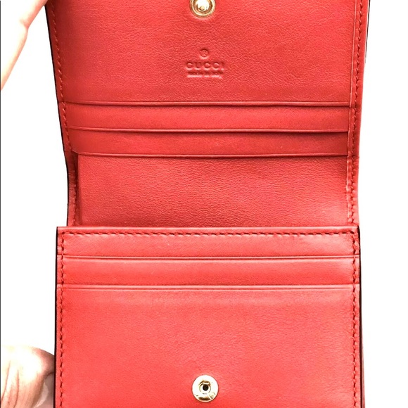 Gucci #624641 GG Supreme Apple Motif Card Wallet, New in Box - Picture 4 of 9